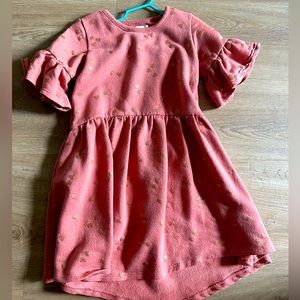 Little girls pink heart dress